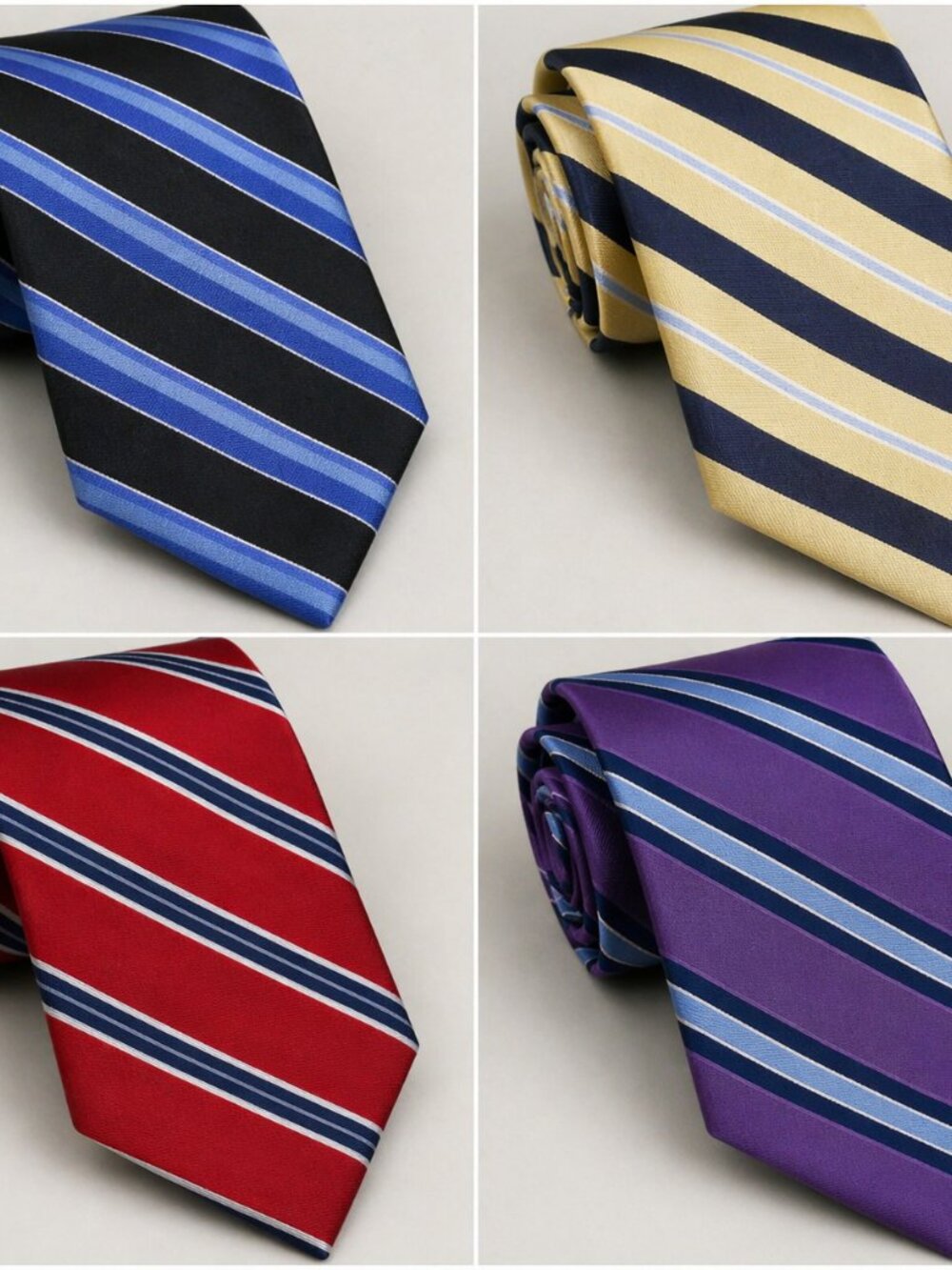 Lot of 4: Tommy Hilfiger Men's Necktie Silk Striped Ties 3.5" Wide X 58.5" Long